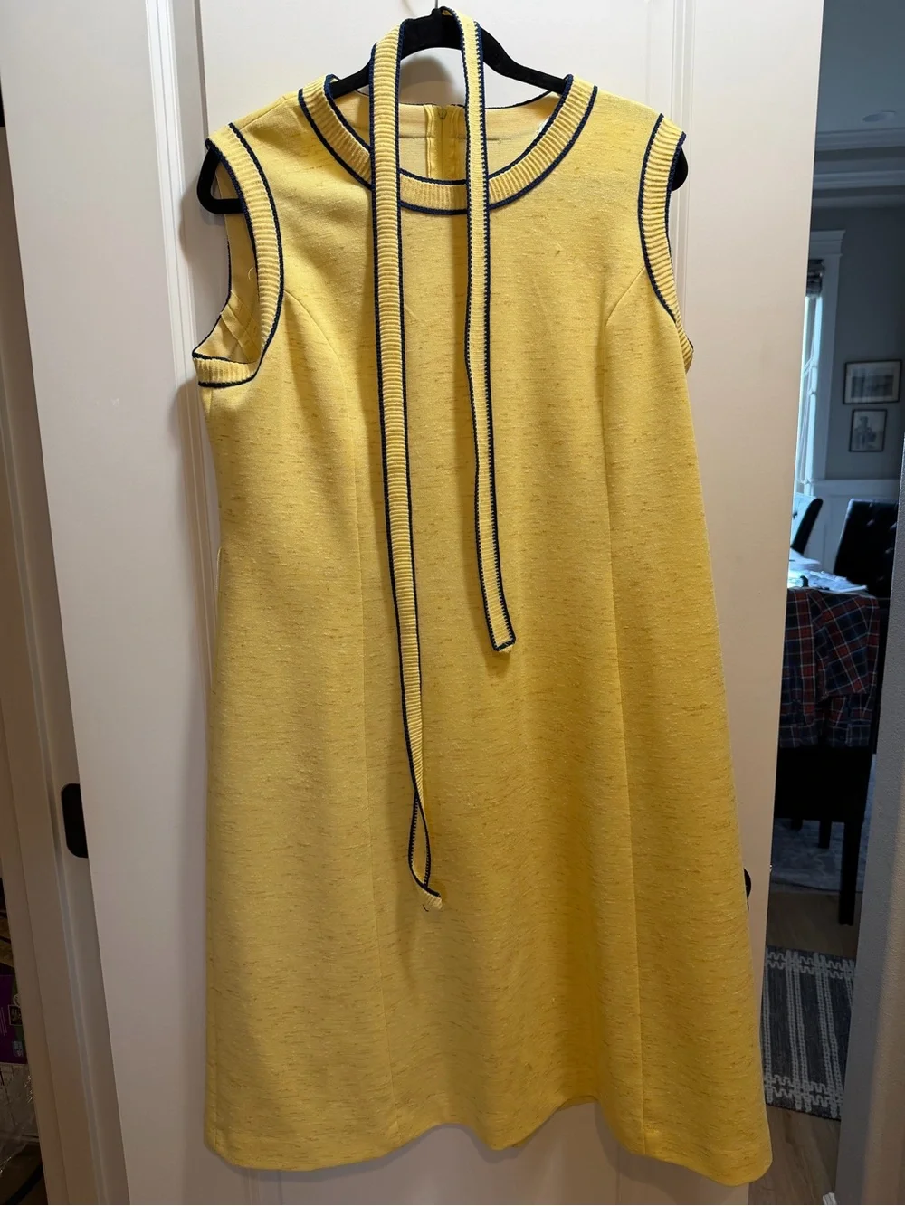 Vintage 60s Lorac Original Yellow Striped Dress & Jacket 2-Piece Set.size14/16